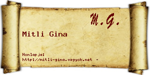 Mitli Gina névjegykártya